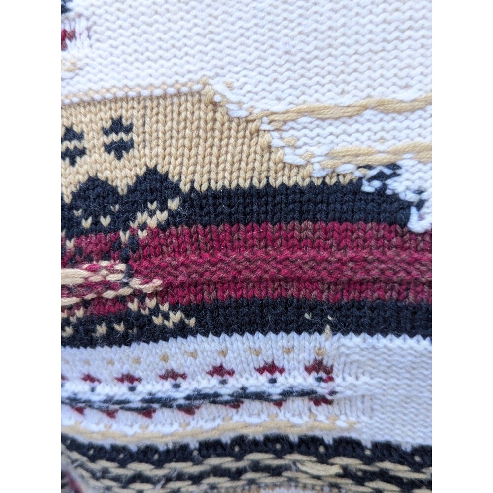 rag & bone Annalise Fair Isle Crewneck Sweater M Wool Cashmere Distressed Knit - Picture 10 of 11